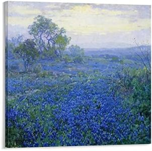 A Cloudy Day Bluebonnets Near San Antonio Texas by Julian Onderdonk Art Poster Poster Cool Artworks Painting Wall Art Canvas Prints Hanging Picture Home Decor Posters Gift Idea 24x24inch(60x60cm)