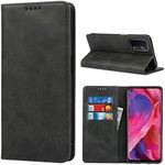 Cavor for Oppo A54 5G Case Cowhide Pattern PU Leather Cases Flip Magnetic Kickstand Book Wallet Cover Phone Case with Card Slots(6.5") -Black