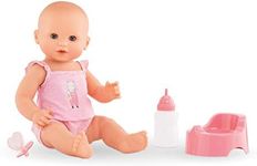 Corolle 9000130250 - Mon Grand Poupon Emma Drinking and Wet Bath Baby 36 cm, French Doll with Charm and Vanilla Fragrance