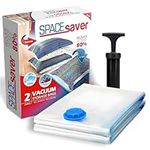 Spacesaver Premium Vacuum Storage Bags | Hand-Pump for Travel | Double-Zip Seal and Triple Seal Valve | Space Saver Organizer Vacuum Sealer Bags | Comforter, Blanket, Bedding, Clothes (Jumbo 2 Pack)