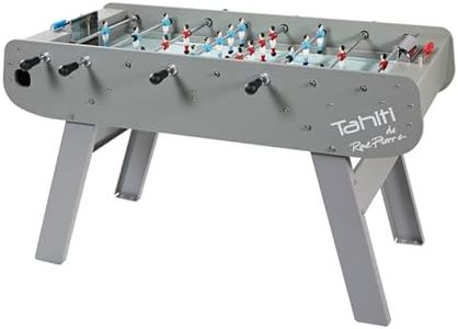 René Pierre Outdoor Foosball Table - Tahiti. Designed with Safety Telescoping Rods with Ergonomic Handles and 2 Single Goalies