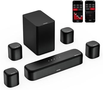 ULTIMEA 7.1ch Soundbar mit Dolby Atmos, 3D Surround Sound System für Heimkino mit 4 Surround Lautsprechern, App, Home Theater Soundsystem, TV Soundbar mit Subwoofer, HDMI eARC, Bluetooth 5.3, Aura A60