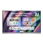 Smart Pixel 110 Inch All in One Interactive Smart Board 3840X2160 Pixel 48 MP Inbuilt HD Cam 8Array Mic 4K Display and Dual Operating System Latest Android and Windows Version for Office, School