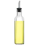 P-Plus International 1-pcs Olive Oil Dispenser Bottle - 250ml Glass Oil and Vinegar Cruet - Oil Container - Kitchen Glass Drizzle Bottle - Salad Dressing Bottles - Cooking Pourer Sauce (Set of 1)