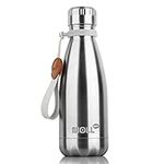 Mollcity 9 oz Water Bottle for Kids-Stainless Steel Vacuum Insulated Sports Flask Leak Proof Small Water Bottles for School (Silver)