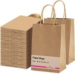 Gitanjali Paper Curves® - Disposable Brown Kraft Paper Bags 6"x8"x4" Pack of 25pcs- Small Party Favor Goodie Bag, Craft Paper Return Gift Bags -Disposable Recycled Eco Friendly Paper Bags (6"x8"x4")