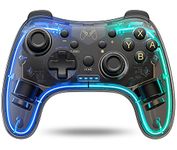 HASACOOL Wireless Switch Controller for N-Switch/Switch OLED/Switch Lite, Switch Pro Controllers with Precise Motion Control/Dual Motors Vibration/Turbo/Wake Up/Colorful Light Modes/15H Playtime