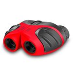 VNVDFLM Compact 8X21 Shockproof Binocular for Kids, Spy Kit Toys for 3-12 Years Old Boys to Watching Wildlife or Hiking, Best Travel Toys Birthday for Teens Girls (Red)