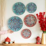 RITUALISTIC Metal Turkish Wall Plates Set Of 5 (Multicolor) | Wall Arts For Home Decoration, Living Room, Bedroom, Office Decor | Aesthetic Room Decor Items | Show Pieces For Home Decor