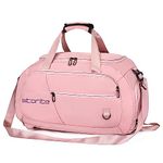 Storite Nylon 54 Cm Imported Multi Purpose Travel Duffle Bag for Women with Dry and Wet Separate Pocket, Lightweight Waterproof Backpack Carry Luggage Bag with Shoe Compartment (Pink,54x30x22 cm)