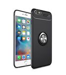 iCoverCase for iPhone 6 Plus/6s Plus Case,[Invisible Matal Ring Bracket][Magnetic Support] Shockproof Anti-Scratch Ultra-Slim Protective Cover Case for iPhone 6 Plus/6s Plus (Gun Black)