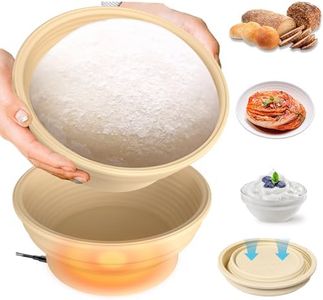 2 PACK Heating Sourdough Bread Baking Supplies,Bread Proofer Sourdough Starter Warmer with 4 Temperature Settings, Round 9 Inch Foldable Bread Proofing Box,Yogurt & Warming Pet Food