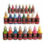 Crafts 4 ALL Fabric Paint Set - Set of 24 Permanent, Assorted 3D Paints for Decorating Clothes, Shoes, Canvas, Wood, Ceramic and Glass - Art Supplies & Gifts for Kids and Adults