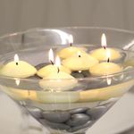 Wenzel maxi floating candles, pack of 8, large and with a long burn time of 8 hours off-white