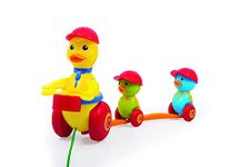 Funskool Giggles - Duck Parade, 2 in Pull Along Toy, Drum,Linking,Encourages Walking, 12 Months & Above, Infant and Preschool Toys