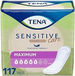 TENA Incontinence Pads, Bladder Control & Postpartum for Women, Maximum Absorbency, Long, Sensitive Care - 117 Count