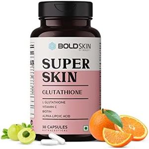 Boldfit Glutathione 400mg with Vitamin C & E, Biotin, Grape Seed Extract L-Glutathione Supplement for Women & Men for Skin Care, Immunity & Liver Detox – 30 Capsules