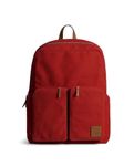 DailyObjects Crimson Red Field Backpack | Casual Laptop Bag with Luggage Sleeve | Unisex Travel Backpack | Made of Durable Canvas Material | Zippered Compartments with Pockets