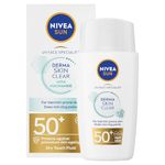 NIVEA SUN Derma Skin Clear SPF50+ (40ml), Face Sunscreen with Anti-Blemish Complex and Niacinamide, Protects Against UVA/UVB Rays and Premature Skin Ageing