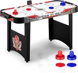 Air Hockey Table 4ft Powered Electric Hockey Game Table Indoor（Powerful 12V Motor） Digital Scoreboard Hockey Game Set with 2 Pucks, 2 Pushers for Adults and Kids