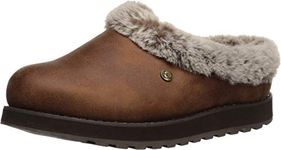 Skechers Women's Keepsakes - M Low Top Slippers, Brown Brown Micro Leather Faux Fur Line Brn, 8 UK