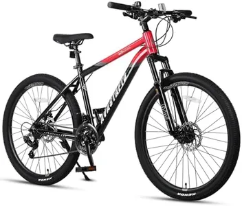 AVASTA 27.5-inch Mountain Bike for Man Male and Woman Female Adult with Lightweight Aluminum Alloy Frame and Dual Disc Brakes,Front Suspension,21-Speed Gear Shifters,Hidden Brake Cables,Red