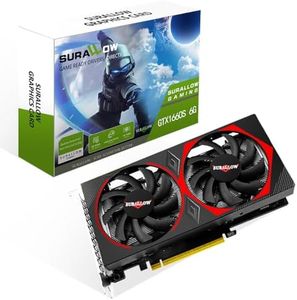 SURALLOW Gaming GTX 1660 Super 6GB Graphics Card, GDRR6,192-Bit,PCIE 3.0X16 Computer Graphics Card for Gaming PC,Twin Freeze Fans Video Card with HDMI/DP/DVI Ports for Gaming GPU