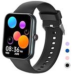 PTHTECHUS Smart Watch for Kids, Fitness Activity Tracker Smart Watch with Bluetooth Call Voice Assistant, Pedometer Sleep, Alarm Clock,100+ Sports Modes, Sport Watch for iOS Android, Black