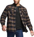 CQR Men's Plaid Flannel Shirt Jacket, Long Sleeve Soft Warm Sherpa/Quilted Lined Jacket, Outdoor Button Up/Zip-Front Jacket