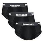 JustWears Briefs Everyday - BLACK - WHITE LOGO - M
