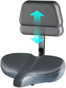 YLG Oversized Bike Seat with Backrest Comfort Wide Bicycle Saddle Replacemen for Tricycle, Electric, Commuter, Stationary Bikes, Soft Thick Foam Padded Cushion, Adjustable, Waterproof