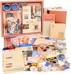 Draupnir Aesthetic Scrapbook Kit(348pcs), Bullet Junk Journal Kit with Journaling/Scrapbooking Supplies, Stationery, A6 Grid Notebook DIY Scrapbook Gift for Teen Girl Kid - Sunset