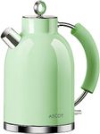 ASCOT Electric Kettle, Stainless Steel Electric Tea Kettle Gifts for Men/Women/Family 1.5L 2200W Retro Tea Heater & Hot Water Boiler, Auto Shut-Off Boil-Dry Protection (Green)