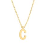 PAVOI 14K Yellow Gold Plated Initial Necklace | Letter Necklaces for Women | C Initial