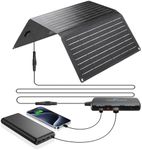 Ecosonique 20W/24W Portable Solar Panel Charger, DC 19V, USB-A QC 3.0, USB-C PD18W with Detachable Power Hub, ETFE IP67 Waterproof Foldable Solar Charger for Mobile Phone Power Station Hiking