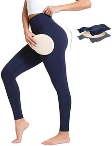 NLIICWO Butt Lifting Pads Leggings for Women with a Sculpting Hip Enhancer | 3-in-1 Tummy Control Shapewear with Pockets（Navy Blue，M）