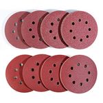 80pcs 125mm Sanding Discs, Hook and Loop 10 x 40/60/80/120/180/240/320/400 Mixed Grit, 8 Hole 5 Inch Round Sanding Discs Pads for Random Orbital Sander by Taspire