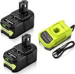 2 Packs 5.5Ah Replacement Battery Compatible with Ryobi 18V Lithium Battery P102 P103 P104 P105 P107 P108 P109 P190 P122 for 18 Volt One+ Cordless Power Tools