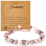 Otuuz Soccer Player Gift for Girls Football Bracelet with Card Football Gifts for Girls Teenage Inspirational Soccer Jewelry for Football Sports Team Lover Fans Birthday Graduation