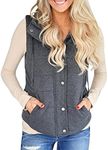 Valphsio Women's Packable Lightweight Quilted Outdoor Puffer Vest Jacket Hooded Coat with Pocket