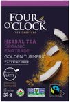 Four O'Clock Organic Fairtrade Herbal Tea Golden Turmeric, Non-GMO, Kosher, Gluten-Free, 16 Count, 32g