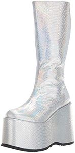 Ellie Shoes Women's 500-amara Fashion Boot, Silver Hologram, 8