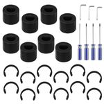 8pcs Rubber Roller Resolution for Cricut Maker and 12pcs Rubber Roller Replacement, Keep Rubber from Moving Retaining Clip Rings Compatible with Cricut Maker 3 with Repair Parts Accessories