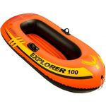 VWretails Explorer 100, 1 Person Inflatable Boat for Flood Rescue, Adventure, Rafting, Fishing, with Oars & Air Pump (58329)