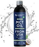 Carbamide Forte Pure MCT Oil C8 From USA | 100% Coconut Source | Keto & Paleo Friendly - 500ml Vegetarian Oil