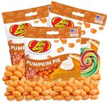 Jelly Belly Pumpkin Pie 100g Bag Bundle (Pack of 3) - Fall Candy Assortment, Gourmet Jelly Beans Variety Pack, Seasonal Treats for Halloween, Thanksgiving, and Autumn Celebrations, Party Favors, Gifts, and Office Snacks, Gluten-Free and Peanut-Free