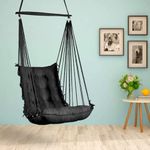 Curio Centre Cotton Hanging Hammock Hanging Swing Chair/Hammock Chair for Adults/Swing for Indoor Outdoor, Garden/Portable Jhula/Swing for Home - Black