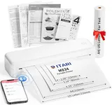Itari Upgraded Portable Printer, Bluetooth Thermal Printer, Wireless Inkless Printer Support 8.5" X 11" US Letter & A4 Thermal Paper for Office, Home, Travel, Compatible with Phone & PC, White