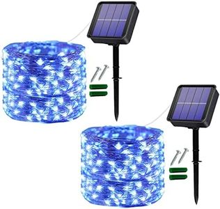 Useber Solar Fairy Lights Outdoor,Total 28m 240LED Fairy Lights Outdoor Copper Wire Solar Fairy Lights Weatherproof for Balcony, Trees, Patio, Wedding, Party, Garden, Yard, Gate (Blue)