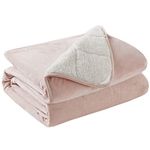 Degrees of Comfort Sherpa Weighted Throw Blanket for Adults | Dual-Sided Fuzzy Soft Sherpa & Velvet Plush Fleece | Soft Weighted Blanket for One Person Use Sofa Lap Twin Bed | 60X80 Blush 15 LBS